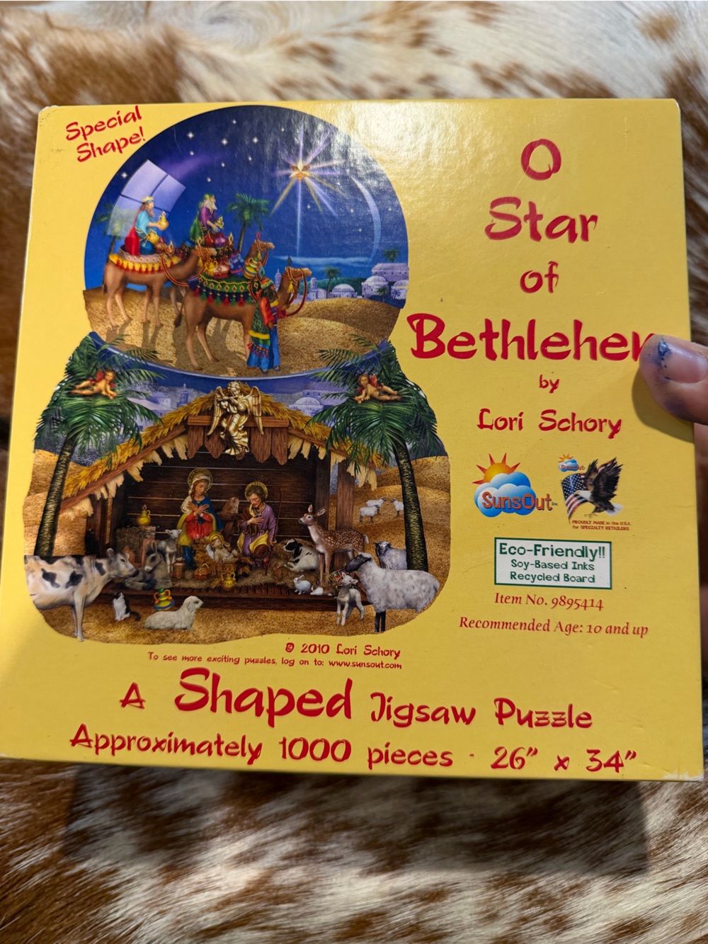 O Star of Bethlehem Shaped Jigsaw Puzzle - Yellow by